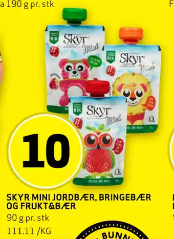 Bunnpris Skyr mini jordbær, bringebær og frukt&bær tilbud