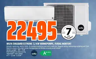 Obs Bygg Wilfa svalbard extreme 7,2 kw varmepumpe, ferdig montert tilbud