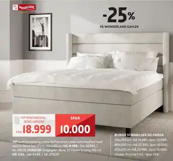 Bohus Vip kontinental seng tilbud