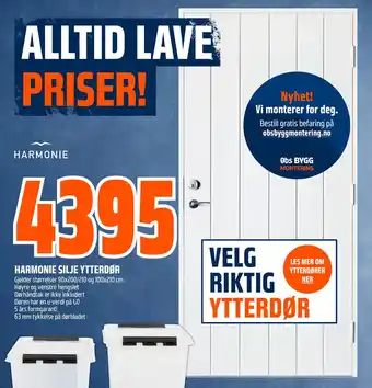Obs Bygg Harmonie silje ytterdør tilbud