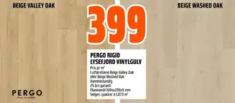 Obs Bygg Pergo rigid lysefjord vinylgulv tilbud