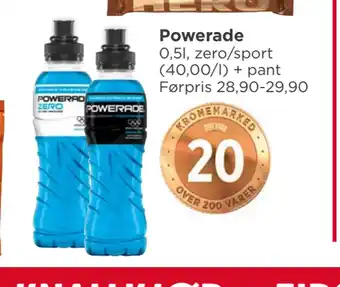 Meny Powerade tilbud