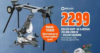 Obs Bygg Kellen kapp- og gjærsag 255 mm 2000 w + kellen sagbord tilbud