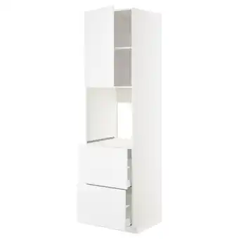 IKEA Metod / maximera høyskap f ov m sk/2 fr/2 h skuffer, hvit/kungsbacka matt hvit, 60x60x220 cm tilbud