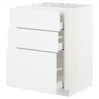IKEA Metod / maximera benkeskap for platetopp/3 fr/3 sku, hvit/kungsbacka matt hvit, 60x60 cm tilbud
