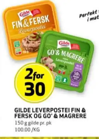 Bunnpris Fin & fersk leverpostei tilbud