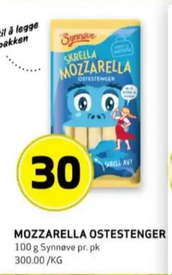 Bunnpris Synnøve finden mozzarella tilbud