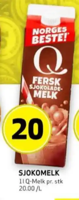 Bunnpris Q sjokolademelk tilbud