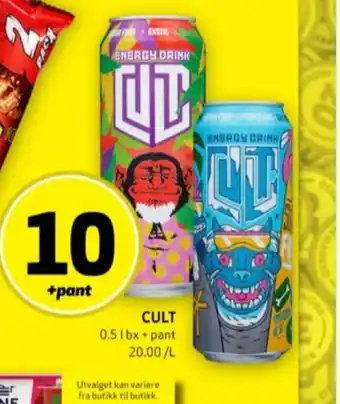 Bunnpris Cult energidrikk tilbud