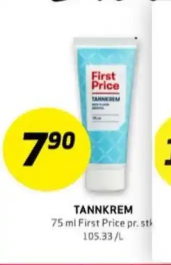 Bunnpris First price tannkrem tilbud