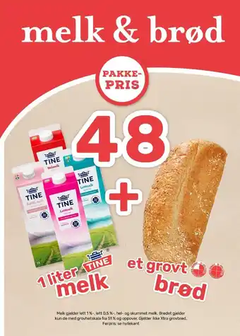 Matkroken Tine melk & brød tilbud