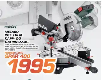 Coop Byggmix Metabo kgs 216 m kapp- og gjærings tilbud