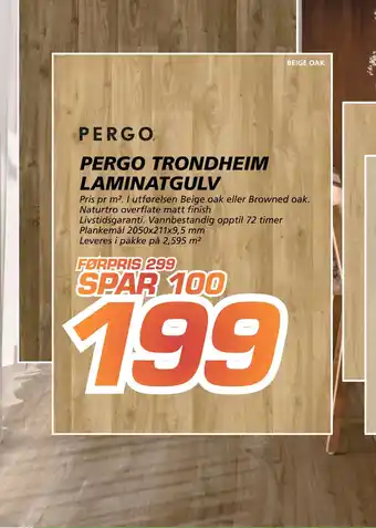 Coop Byggmix Pergo trondheim laminatgulv tilbud