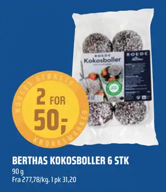 Coop Obs Berthas kokosboller 6 stk tilbud
