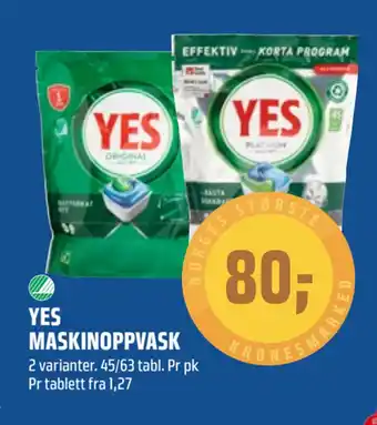 Coop Obs Yes maskinoppvask tilbud