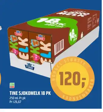 Coop Obs Tine sjokomelk 18 pk tilbud