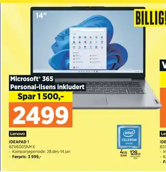 POWER Lenovo ideapad 1 tilbud