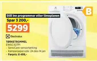 POWER Electrolux tørketrommel ew6c427p1 tilbud