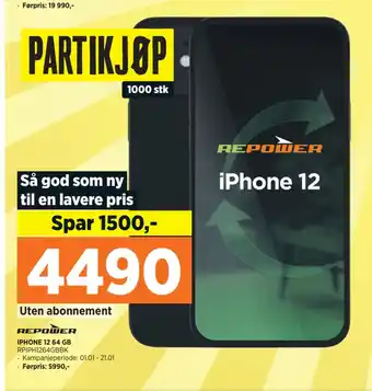 POWER Repower iphone 12 64 gb tilbud