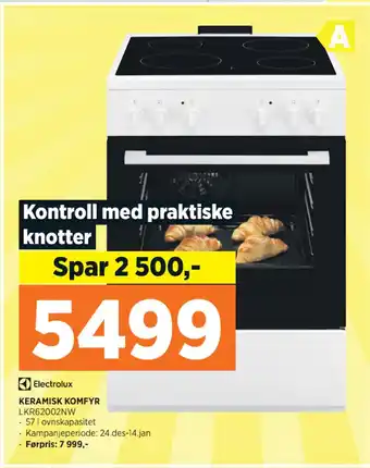 POWER Keramisk komfyr tilbud