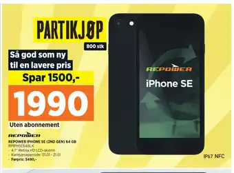 POWER Repower iphone se (2nd gen) 64 gb tilbud