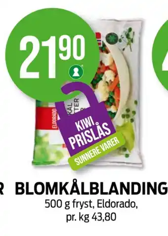 Kiwi Eldorado blomkål gulrøtter erter tilbud