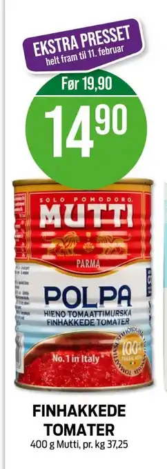 Kiwi Mutti tomater hakkede tilbud