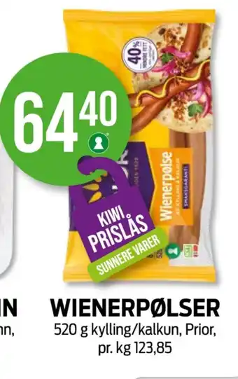 Kiwi Prior wienerpølser tilbud