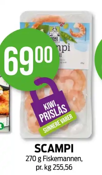 Kiwi Fiskemannen scampi tilbud