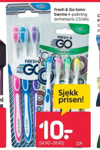 Rusta Fresh & go tannbørste tilbud