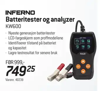 Thansen Batteritester og analyzer tilbud