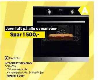 POWER Electrolux INTEGRERT STEKEOVN tilbud