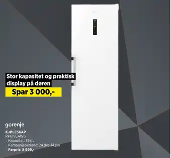POWER gorenje KJØLESKAP tilbud