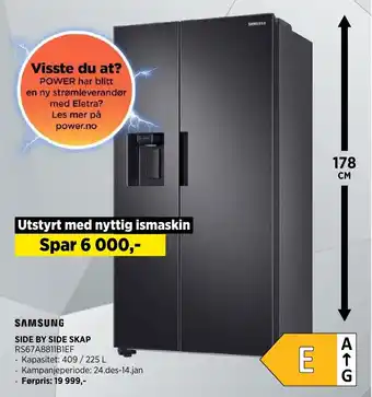 POWER SAMSUNG SIDE BY SIDE SKAP tilbud