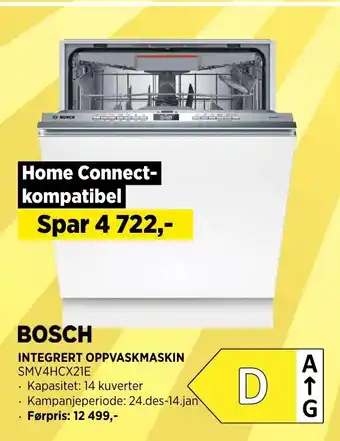 POWER BOSCH INTEGRERT OPPVASKMASKIN tilbud
