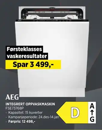 POWER AEG INTEGRERT OPPVASKMASKIN tilbud