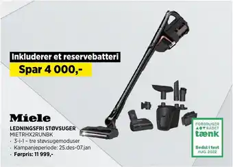 POWER Miele LEDNINGSFRI STØVSUGER tilbud
