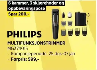 POWER PHILIPS MULTIFUNKSJONSTRIMMER tilbud