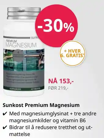 Sunkost Sunkost Premium Magnesium tilbud
