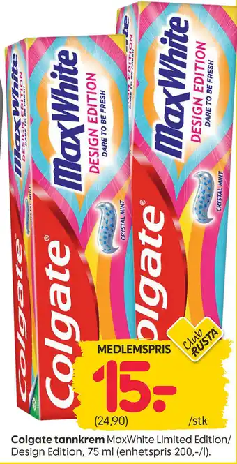 Rusta Colgate tannkrem tilbud