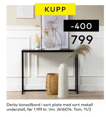 Skeidar Derby konsollbord tilbud
