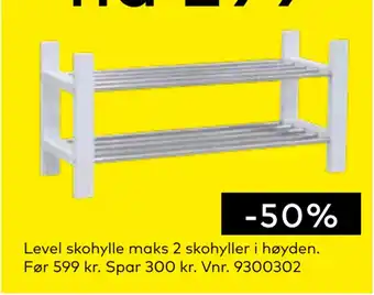 Skeidar Level skohylle maks 2 skohyller i høyden tilbud