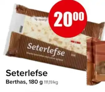 Spar Seterlefse Berthas, 180 g 111,11/kg tilbud