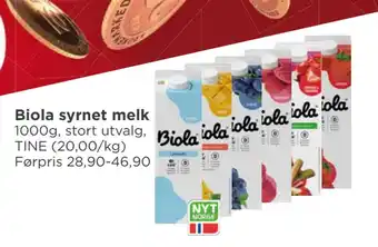 Meny Biola syrnet melk tilbud