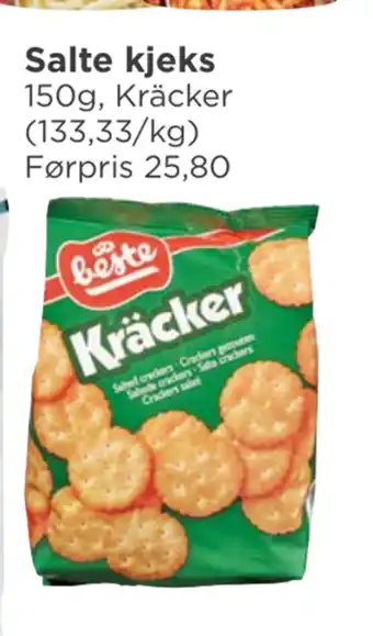 Meny Salte kjeks tilbud