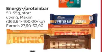 Meny Energy-/proteinbar tilbud