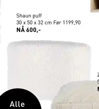 Kid Interiør Shaun puff tilbud