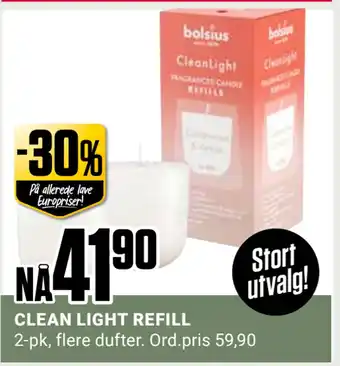 Europris Clean light refill tilbud