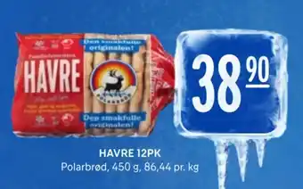 Rema 1000 HAVRE 12PK Polarbrød, 450 g, 86,44 pr. kg tilbud