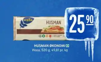 Rema 1000 HUSMAN ØKONOMI Wasa, 520 g, 49,81 pr. kg tilbud